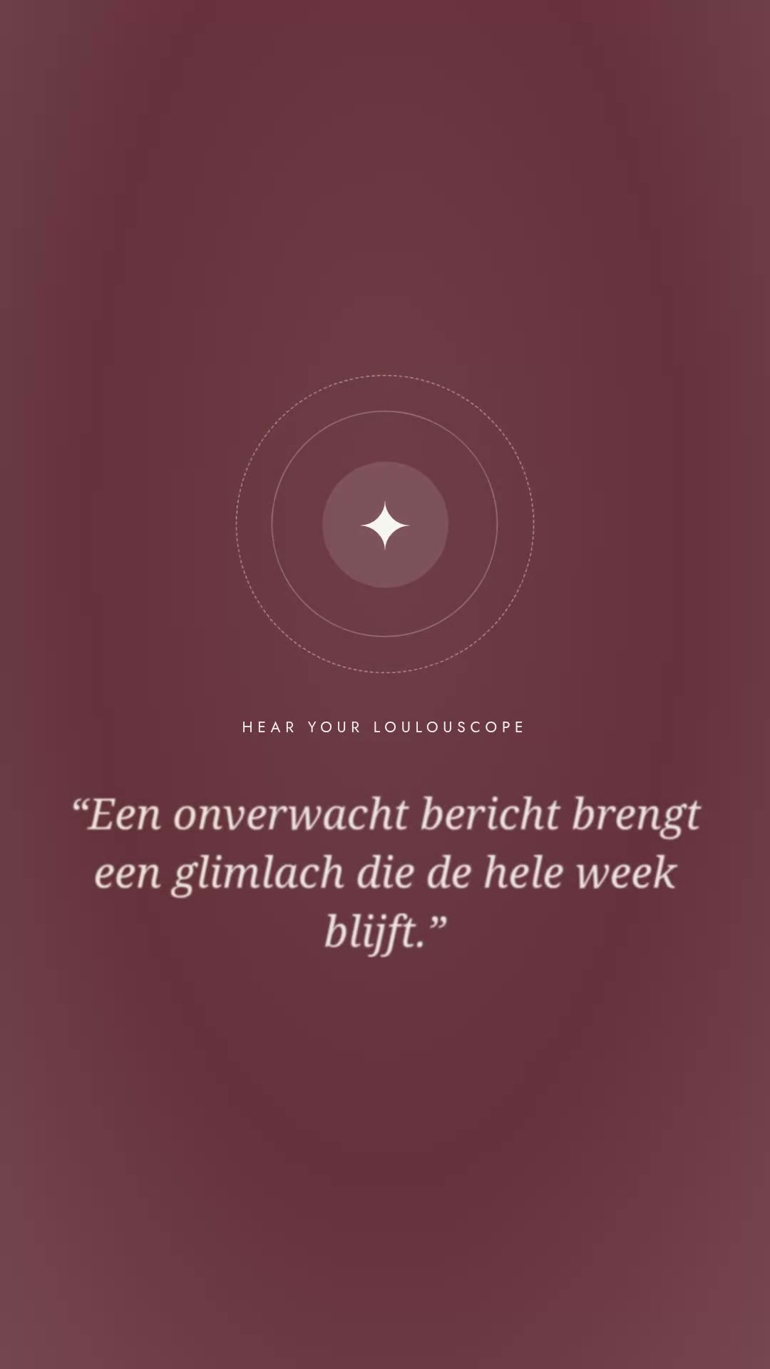 Het Orakel toont een persoonlijke voorspelling op het scherm